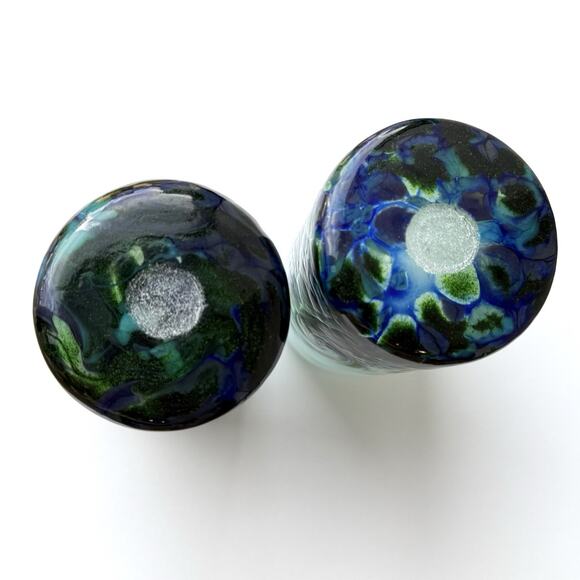 Mad Art Studios Glass Rolling Ocean Waves Shot Glasses or Mini Bud Vase 3 3/4" - Picture 8 of 10